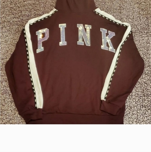 VS Pink NWOT Bling 💫 Sequin Hoodie Sweater. L - Picture 5 of 9